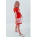 Embroidered dress for girl "Smile of Rose" mesh Red